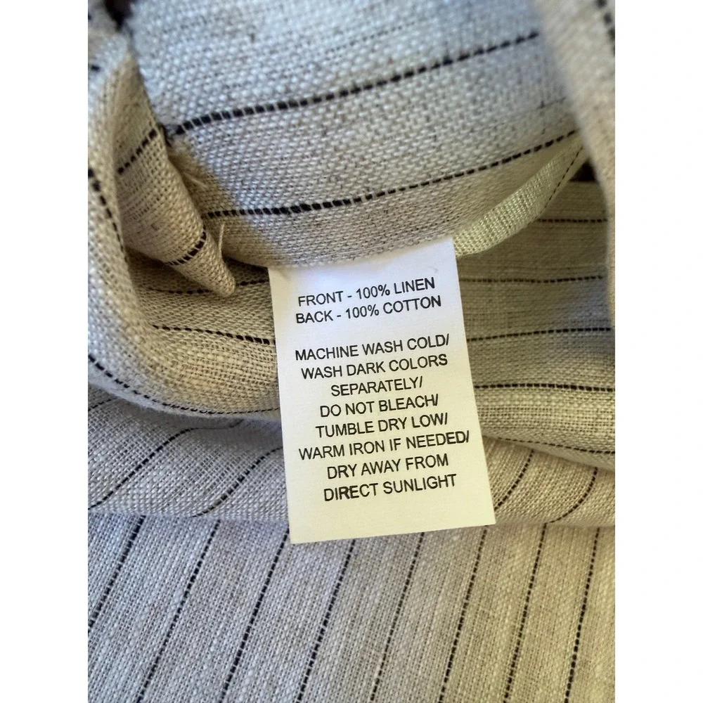 Ella Jayne Duvet Set Full/Queen Natural Linen Black Pinstripe Earthy Farmhouse